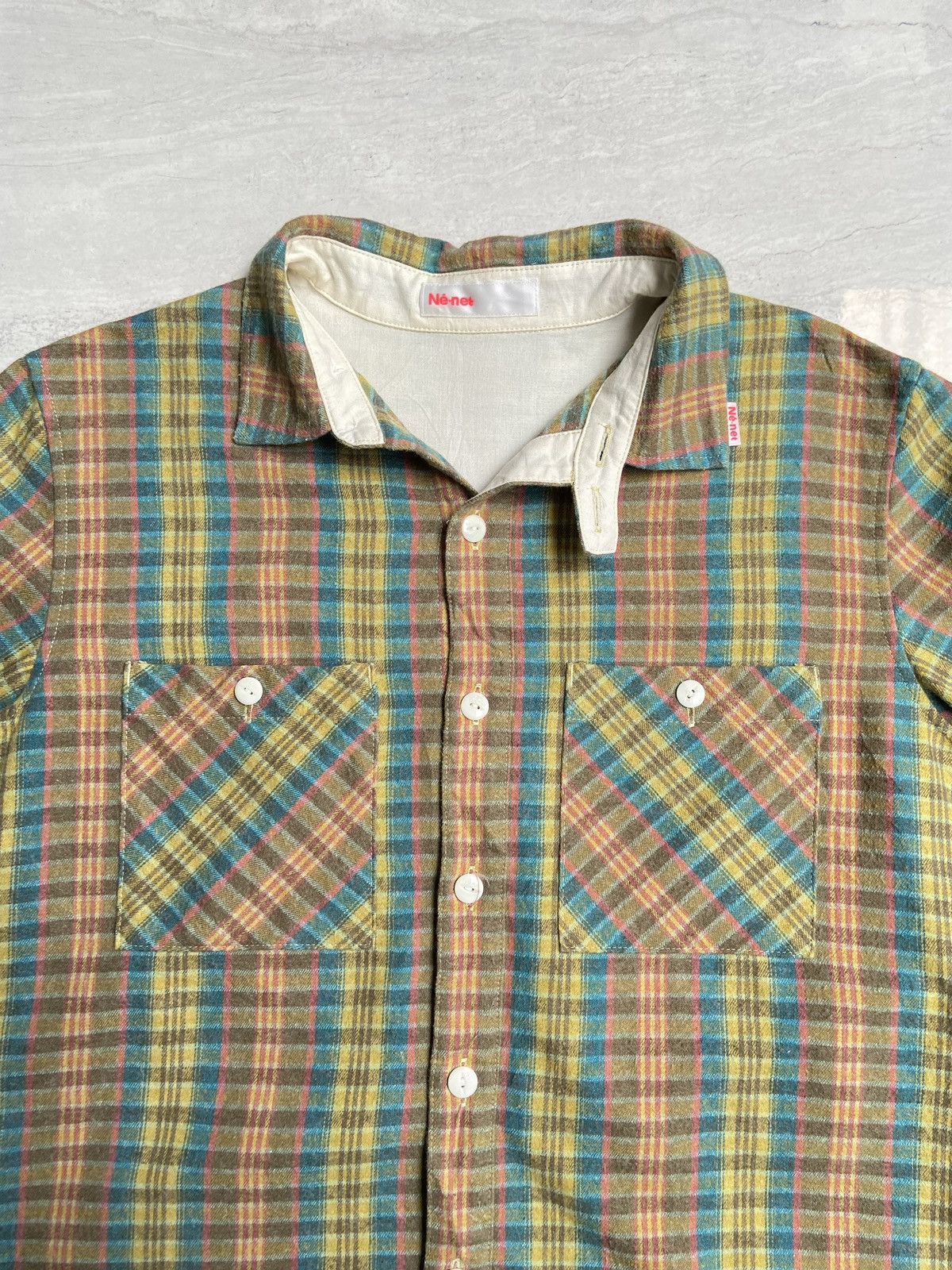Issey Miyake × Ne-Net NE-NET Flannel Plaid Shirt Size US S / EU 44-46 / 1 - 3 Thumbnail