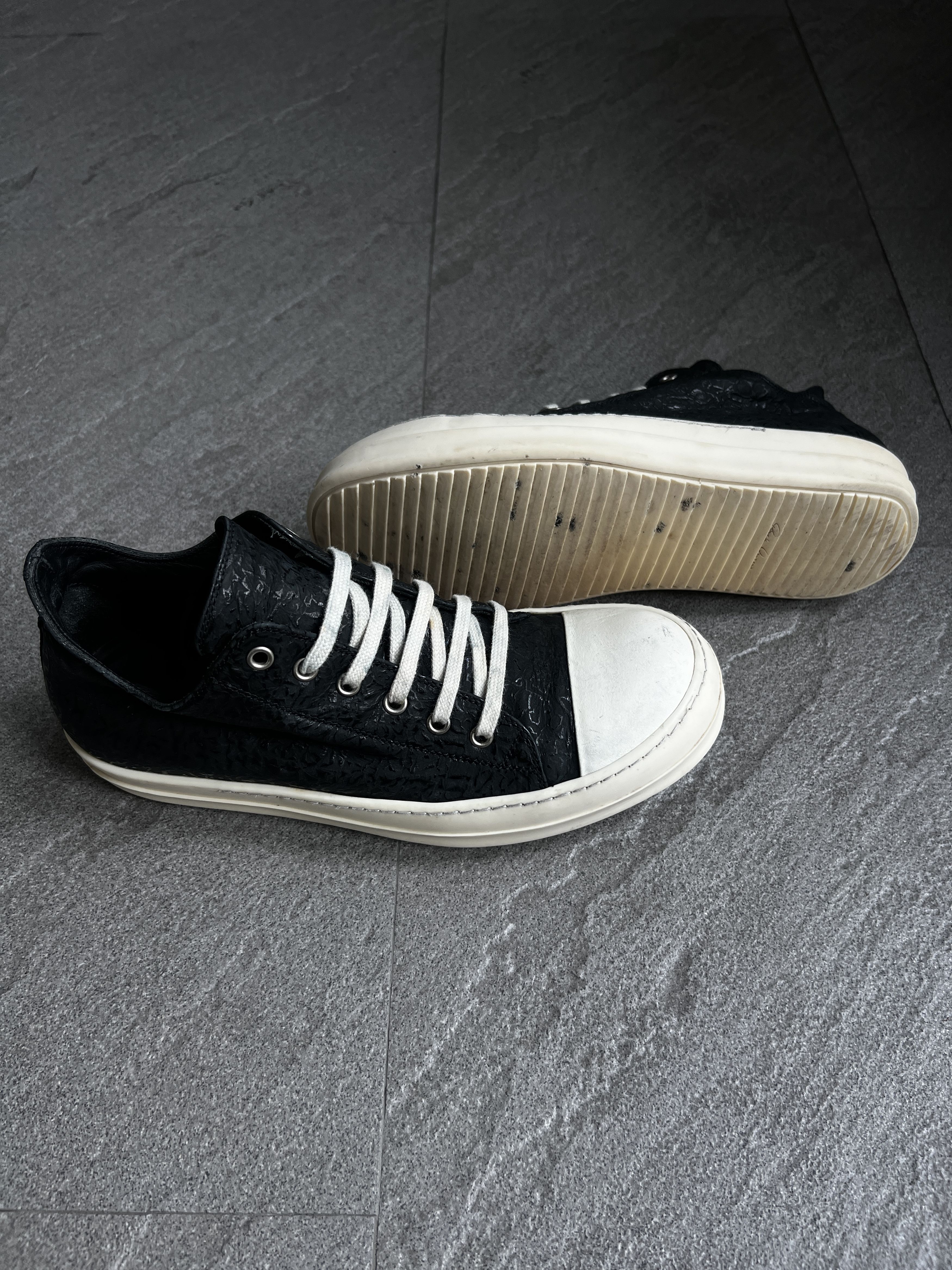 Rick Owens Rick Owens Distressed Leather Low Sneakers EU41 Size US 8 / EU 41 - 3 Thumbnail