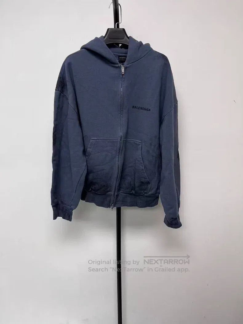 Balenciaga Balenciaga Embroidered Zipper Hooded Open-Front Jacket Swe Size US M / EU 48-50 / 2 - 1 Thumbnail