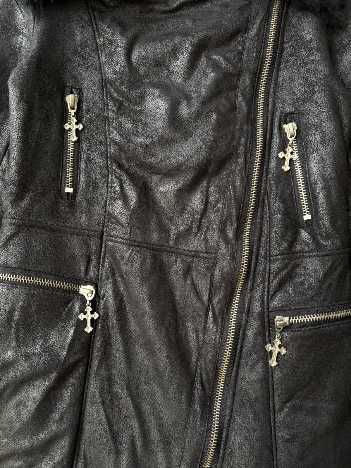 Japanese Brand Malibu Designs Rabbit Fur Lined Coat Asymmetrical Zip Gothic Size US M / EU 48-50 / 2 - 3 Thumbnail