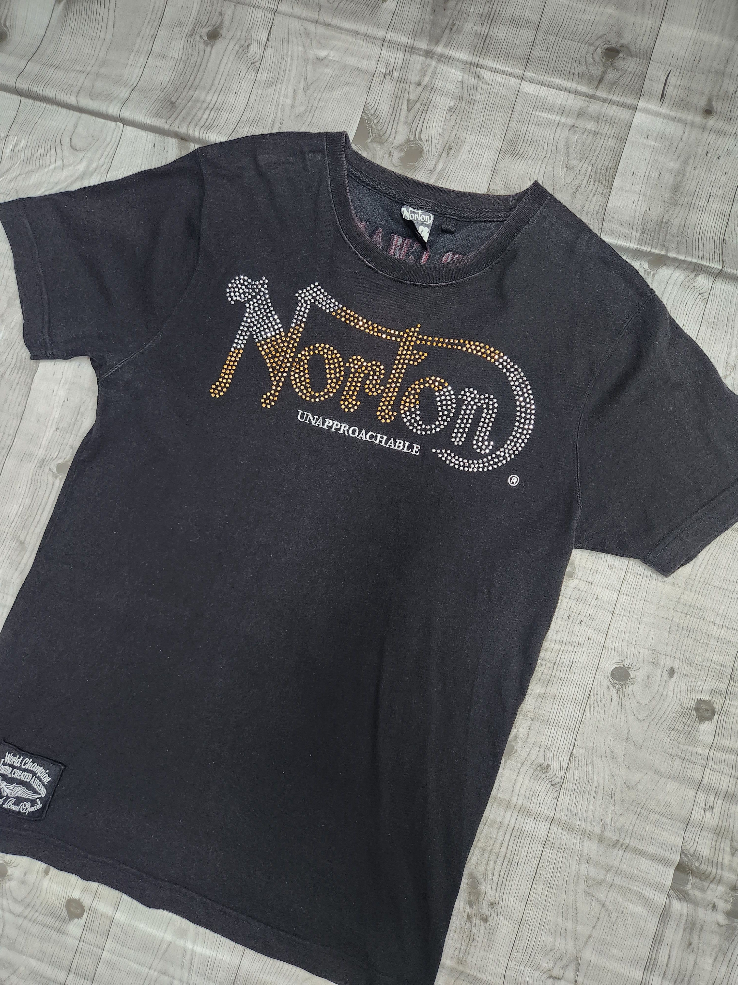 Norton Vintage Norton Bling Bling Big Logo TShirt Size US S / EU 44-46 / 1 - 1 Thumbnail