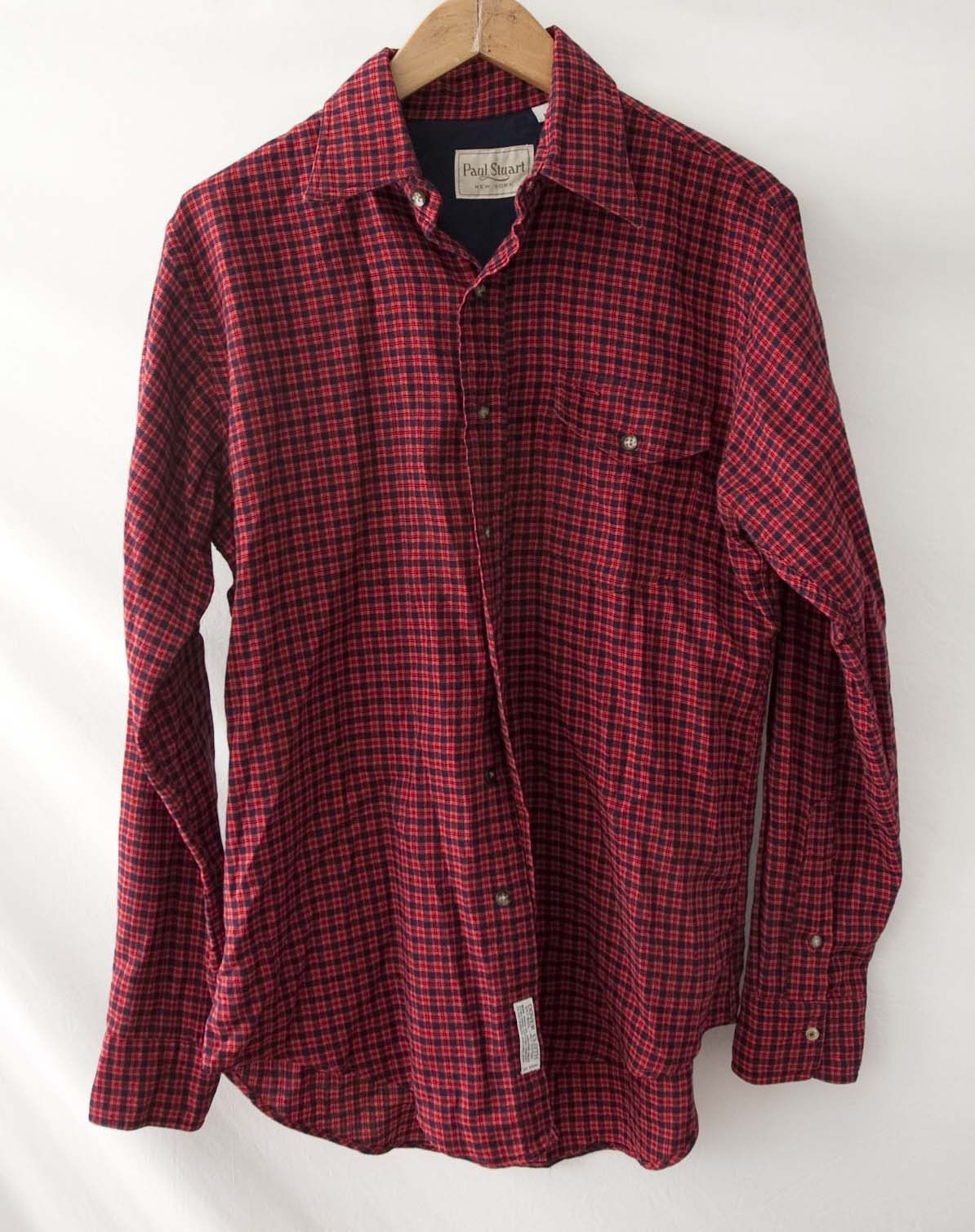 Paul Stuart Paul Stuart Shirt Dover Wool / Cotton Size M Red Plaid Size US M / EU 48-50 / 2 - 1 Thumbnail