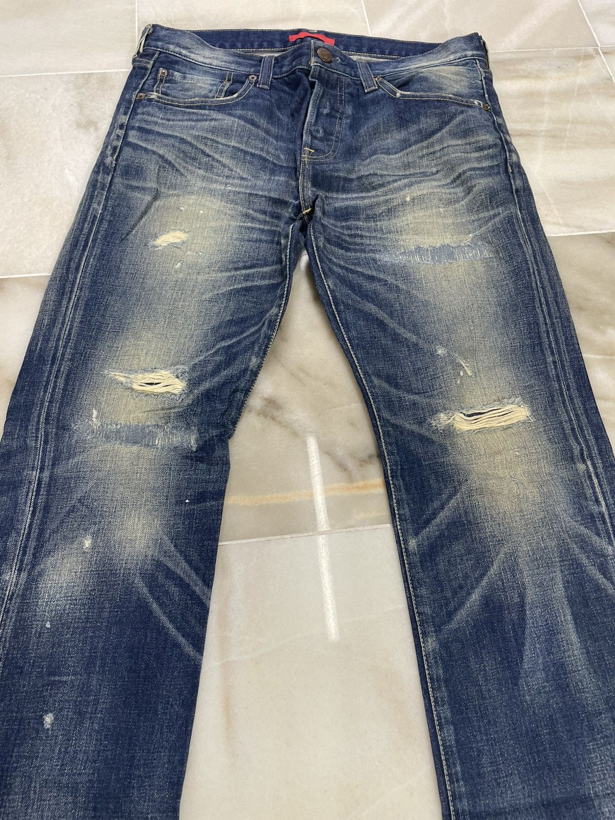 Vintage Vintage Redcard Japanese Distressed Jeans Size US 34 / EU 50 - 3 Thumbnail