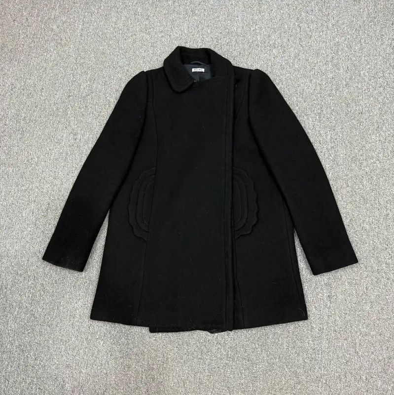 Miu Miu Miu Miu Women's Black Wool Coat 0089 Size M / US 6-8 / IT 42-44 - 1 Thumbnail