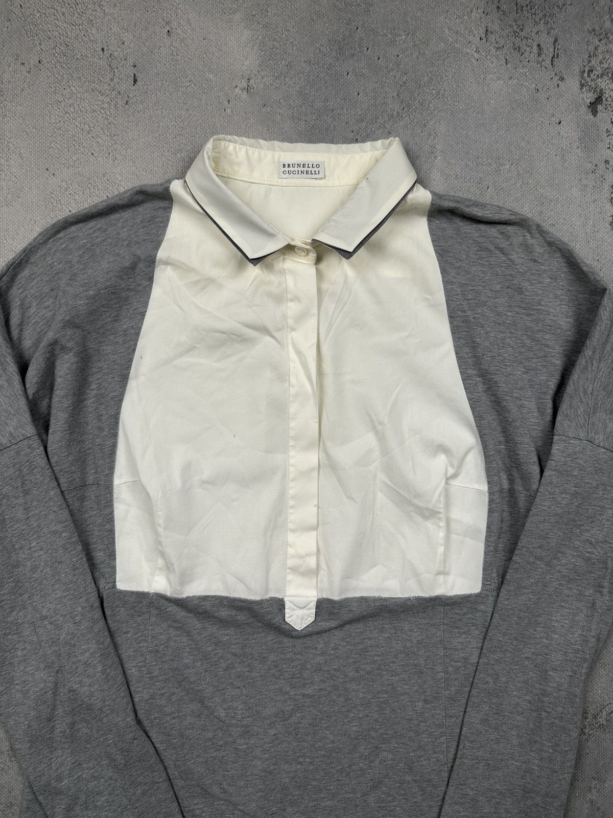Brunello Cucinelli Brunello Cucinelli Grey Layered Polo Long Sleeve Shirt Italy Size L / US 10 / IT 46 - 5 Thumbnail