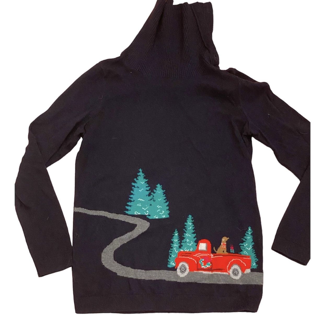 Talbots NWT Talbots Christmas Holiday Sweater Blue Wool Petite S Size S / US 4 / IT 40 - 1 Thumbnail