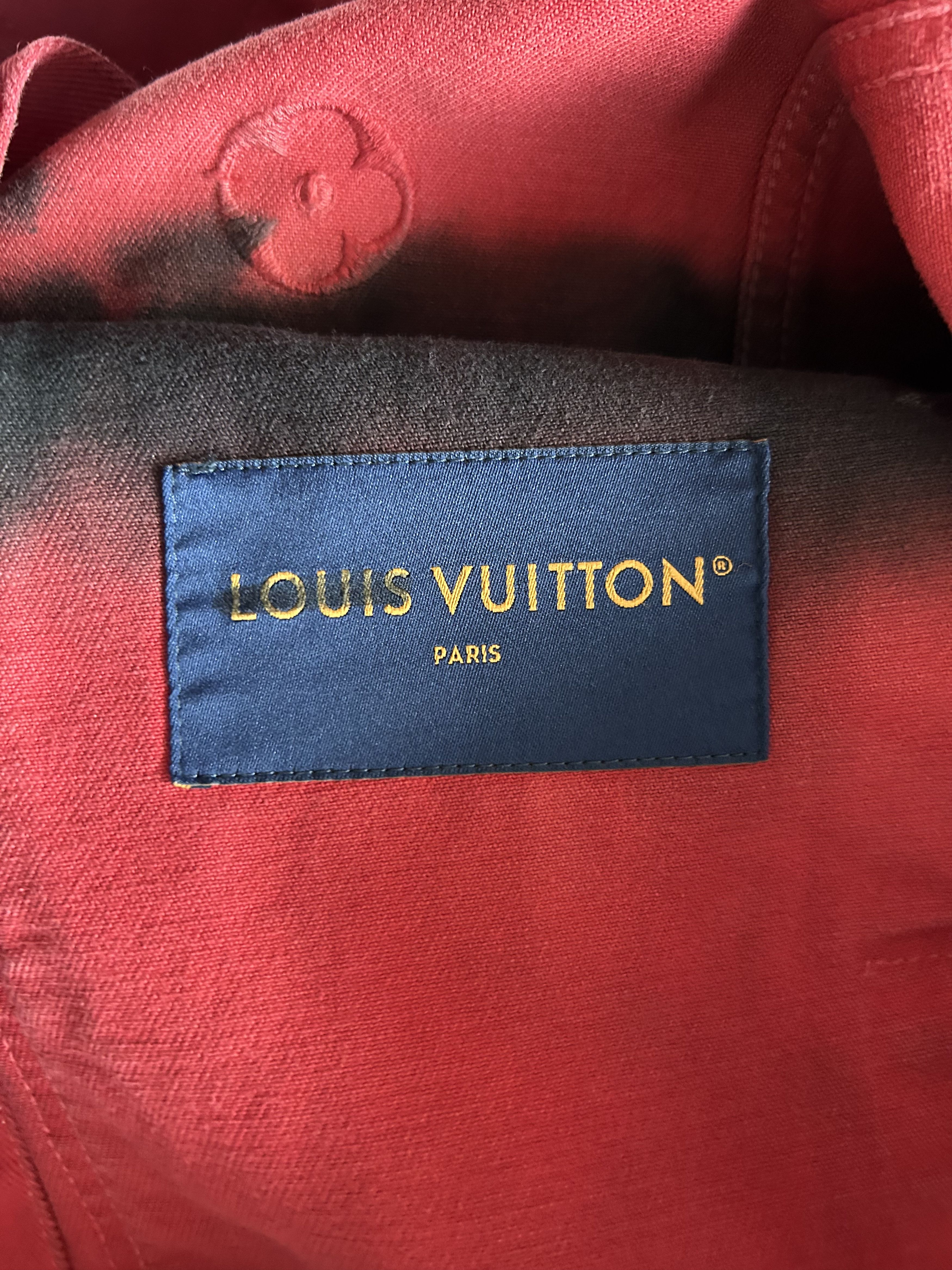 Louis Vuitton Black & Red Gradient Embroidered Monogram Denim Jacket Size US XL / EU 56 / 4 - 3 Thumbnail