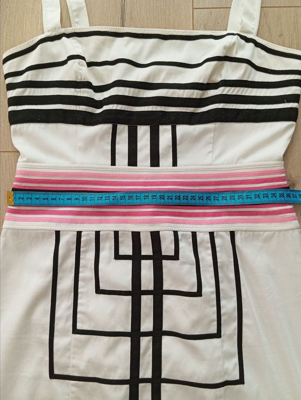 Karen Millen Karen Millen Geometric Stripe Bodycon Dress White Pink 10 Size M / US 6-8 / IT 42-44 - 13 Thumbnail