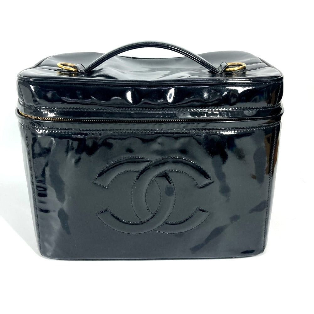 Chanel Chanel Cc Coma Mark Vanity Bag 2 Way Shoulder Briefcase Shawl Handbag Patent Leather Women Black Size ONE SIZE - 1 Thumbnail