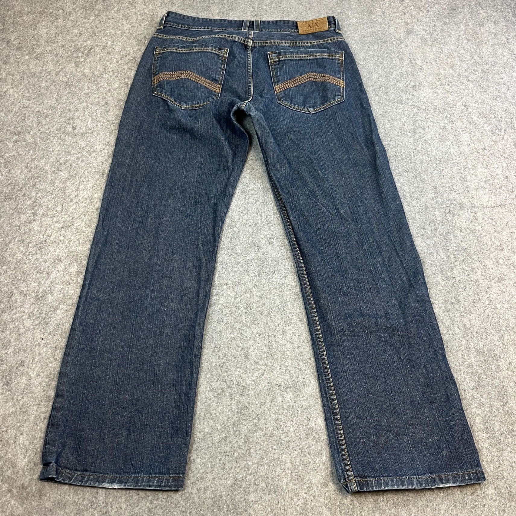 Armani Exchange Armani Exchange Jeans Straight 32 30 Dark Blue Indigo Raw Denim USA Made Mens Jeans Regular 32in Blue 5-Pocket Design Modern Casual Mens Size US 32 / EU 48 - 2 Thumbnail