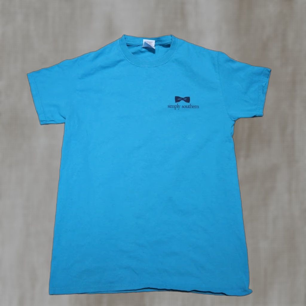 Vintage SIMPLY SOUTHERN T-SHIRT WOMENS BLUE MASON JAR “TIE THAT BINDS US” SMALL SS SHIRT Womens Short Sleeve Crew Neck Blue 100% Cotton Size S / US 4 / IT 40 - 1 Thumbnail