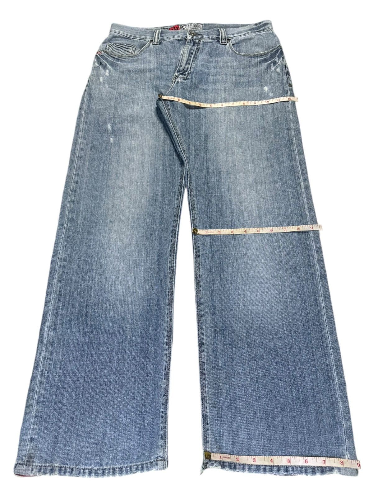 Japanese Brand Vintage Japanese Brand Blue Wash Distressed Baggy Jeans Size US 33 - 14 Thumbnail