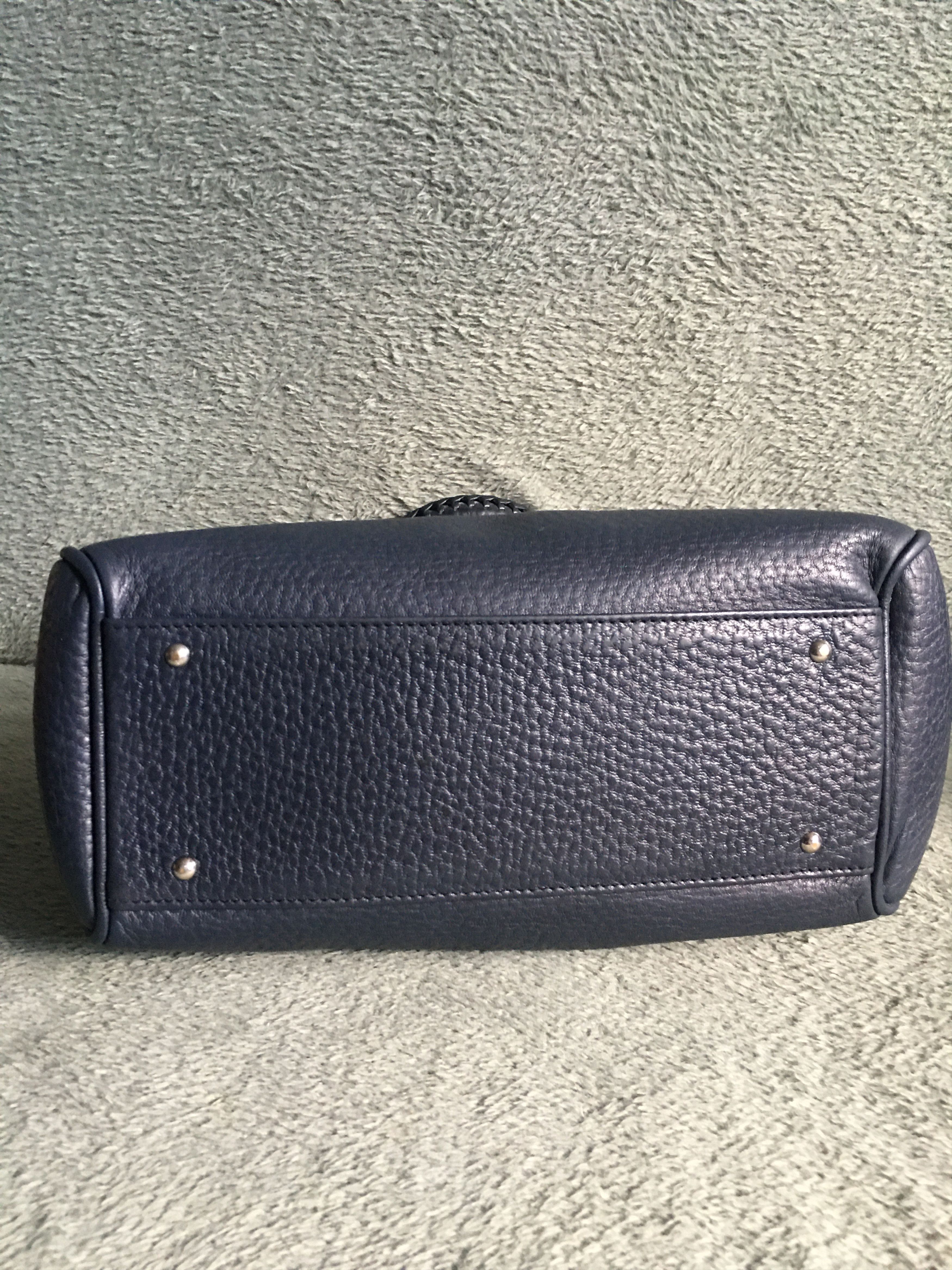 Bogner Bogner Blue Leather Bag Handbag Size ONE SIZE - 5 Thumbnail
