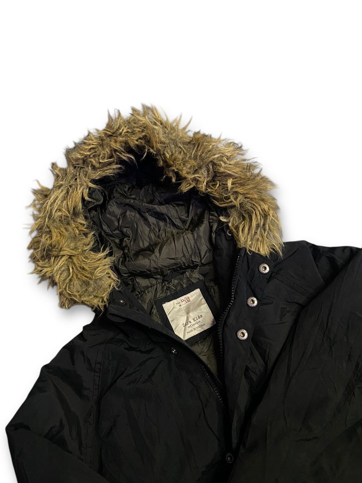 Zara ZARA Vkeii Youth Puffer Parka Jacket Faux Fur Hood Size US XS / EU 42 / 0 - 4 Thumbnail
