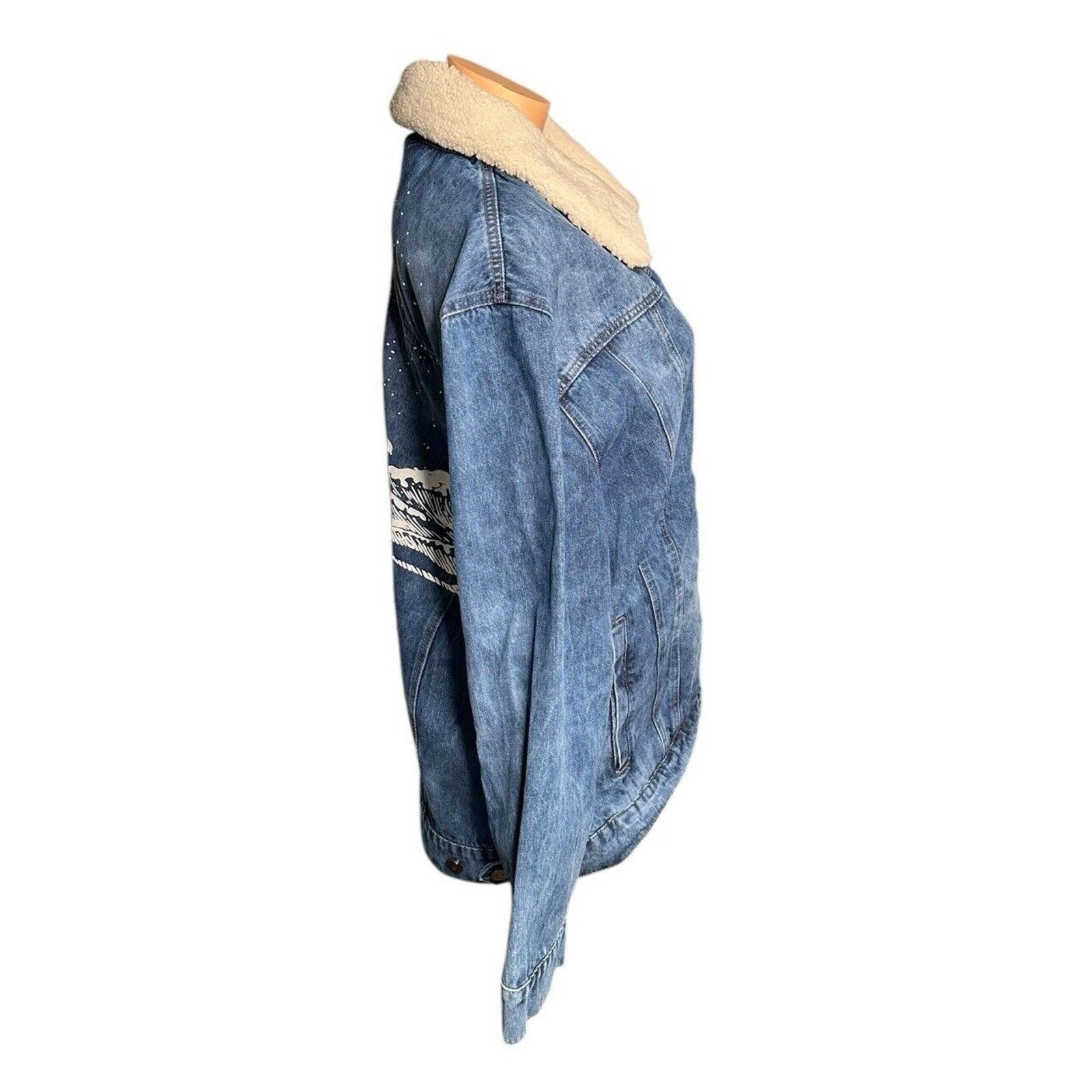 Other Tubbo Moment By The Sea Denim Jean Jacket Sherpa Collar 2XL Size XXL / US 16-18 / IT 52-54 - 10 Thumbnail