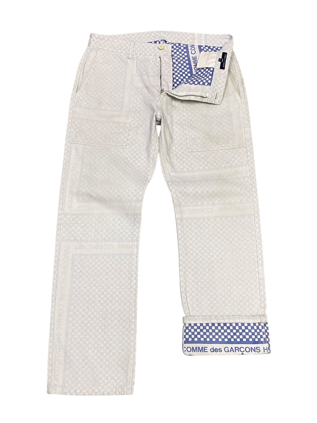 Comme des Garcons Homme Comme Des Garçons Homme AD2003 Chekerboard Denim Pants Size US 33 - 2 Thumbnail