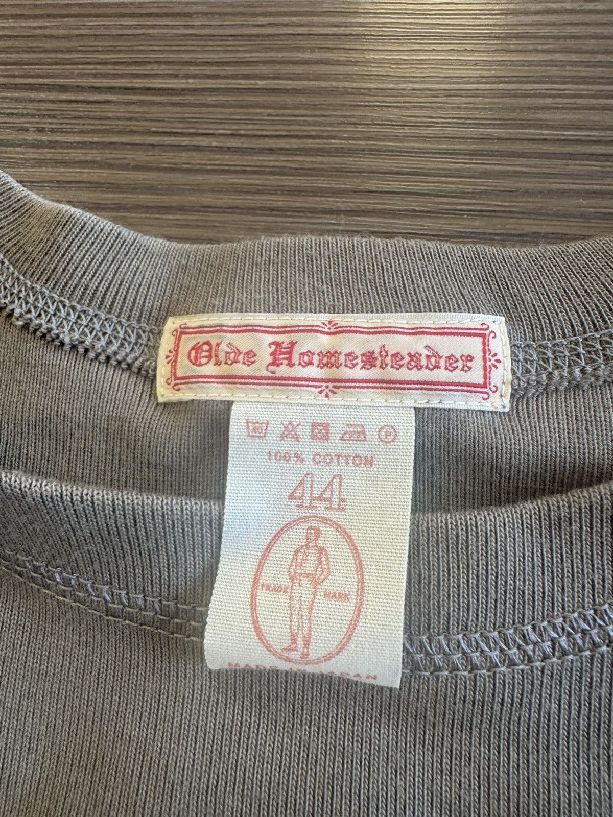 Olde Homesteader Heavy Weight Rib - Crew Neck Short Sleeve - Olive Size US L / EU 52-54 / 3 - 6 Thumbnail