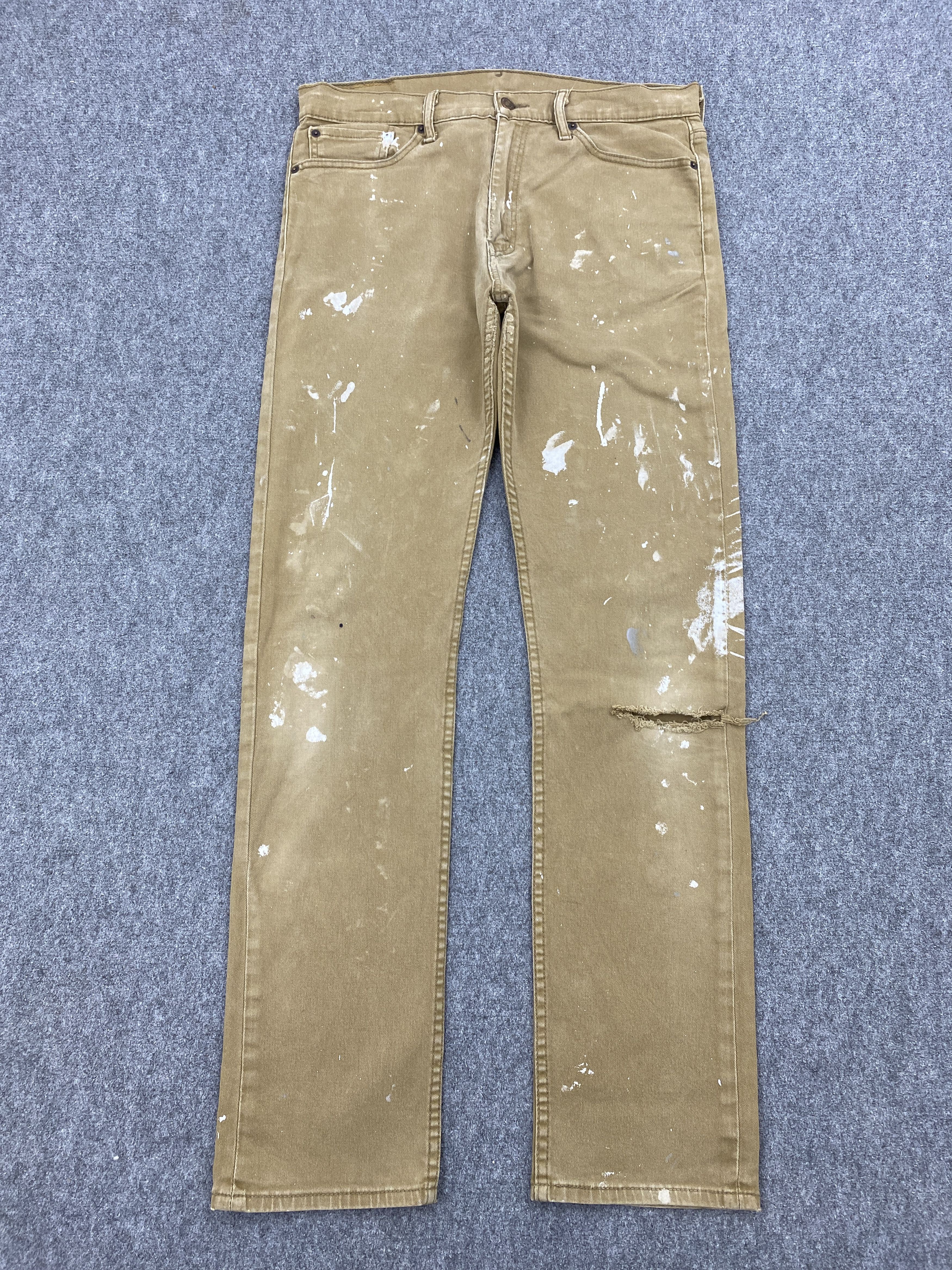 Levi's × Vintage Splatter Paint Vintage Levis 513 Brown Jeans Size US 34 / EU 50 - 1 Thumbnail