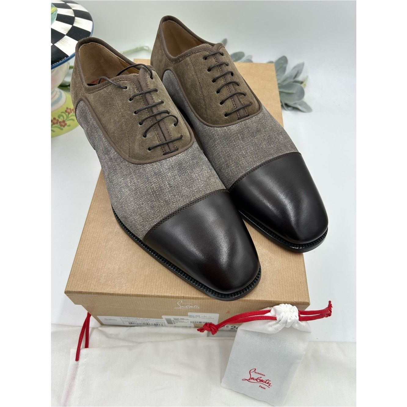 Men’s Christian Louboutin “Pelvis” Leather Oxfords. Size 46/13 US. MADE IN ITALY Christian Louboutin Oxford Black Dress Shoes for Men for  main image 4