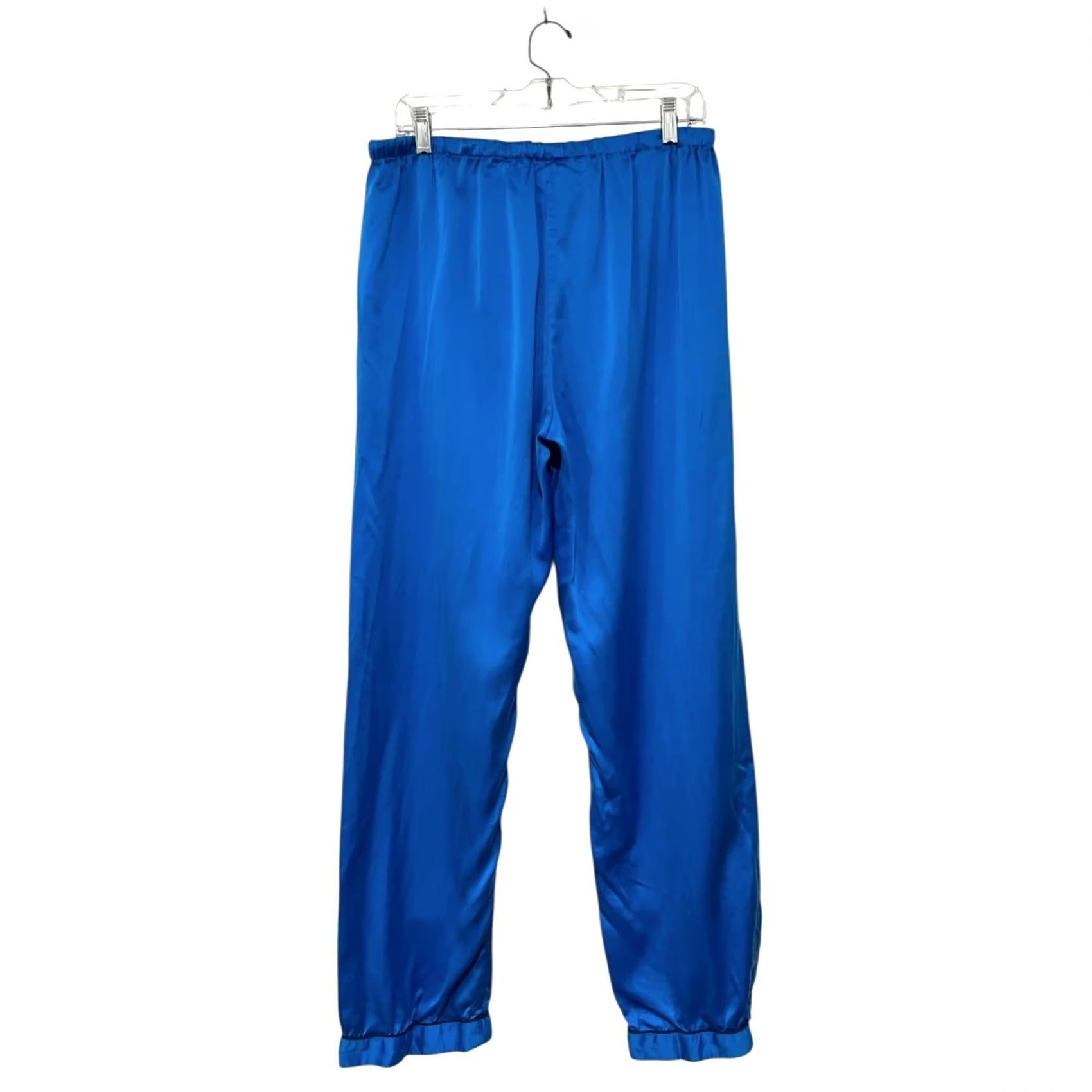 Mulberry Cold Posh Mulberry Silk Pajama Pants Bottoms Blue Lightweight Drawstring Sz L Women Lounge Pants Silk Solid Pattern Regular Seasonal Classic – Mens? Size 36" / US 14 / IT 50 - 3 Thumbnail