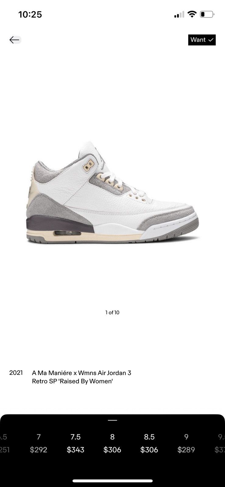 A Ma Maniere × Jordan Brand A Ma Maniere Jordan 3 Retro Raised by Women 8w Size US 8 / IT 38 - 8 Thumbnail