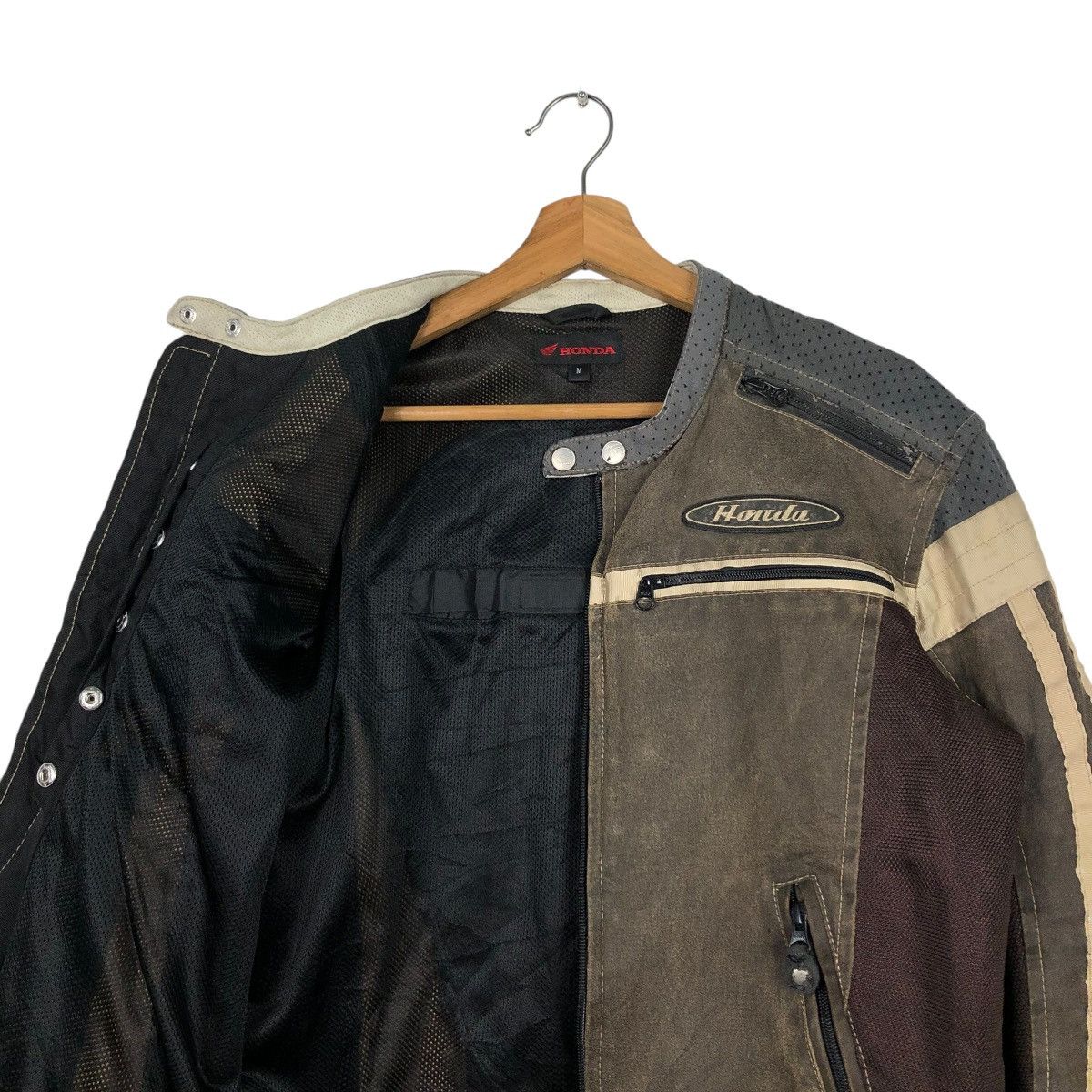 Honda 🔥VINTAGE RACING BIKER JACKET BONDA BIG LOGO SPELL OUT Size US M / EU 48-50 / 2 - 14 Thumbnail