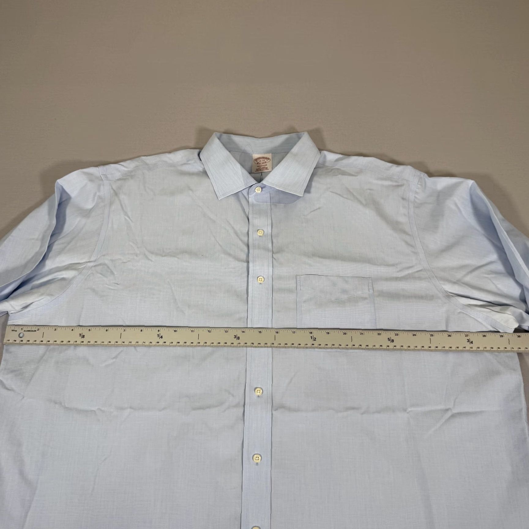 Brooks Brothers VINTAGE Brooks Brothers Dress Shirt Men 2XL Long Sleeve Blue Cotton Non-Iron Business Formal Size 48R - 6 Thumbnail
