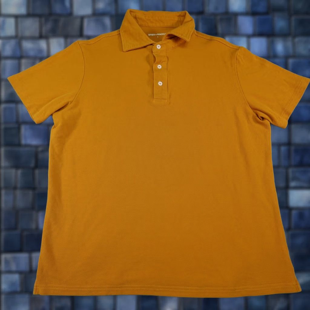 Vintage Spier & Mackay Polo Shirt Mens L Yellow Cotton Knit Solid Short Sleeve Casual Preppy Shirt Size US L / EU 52-54 / 3 - 1 Thumbnail