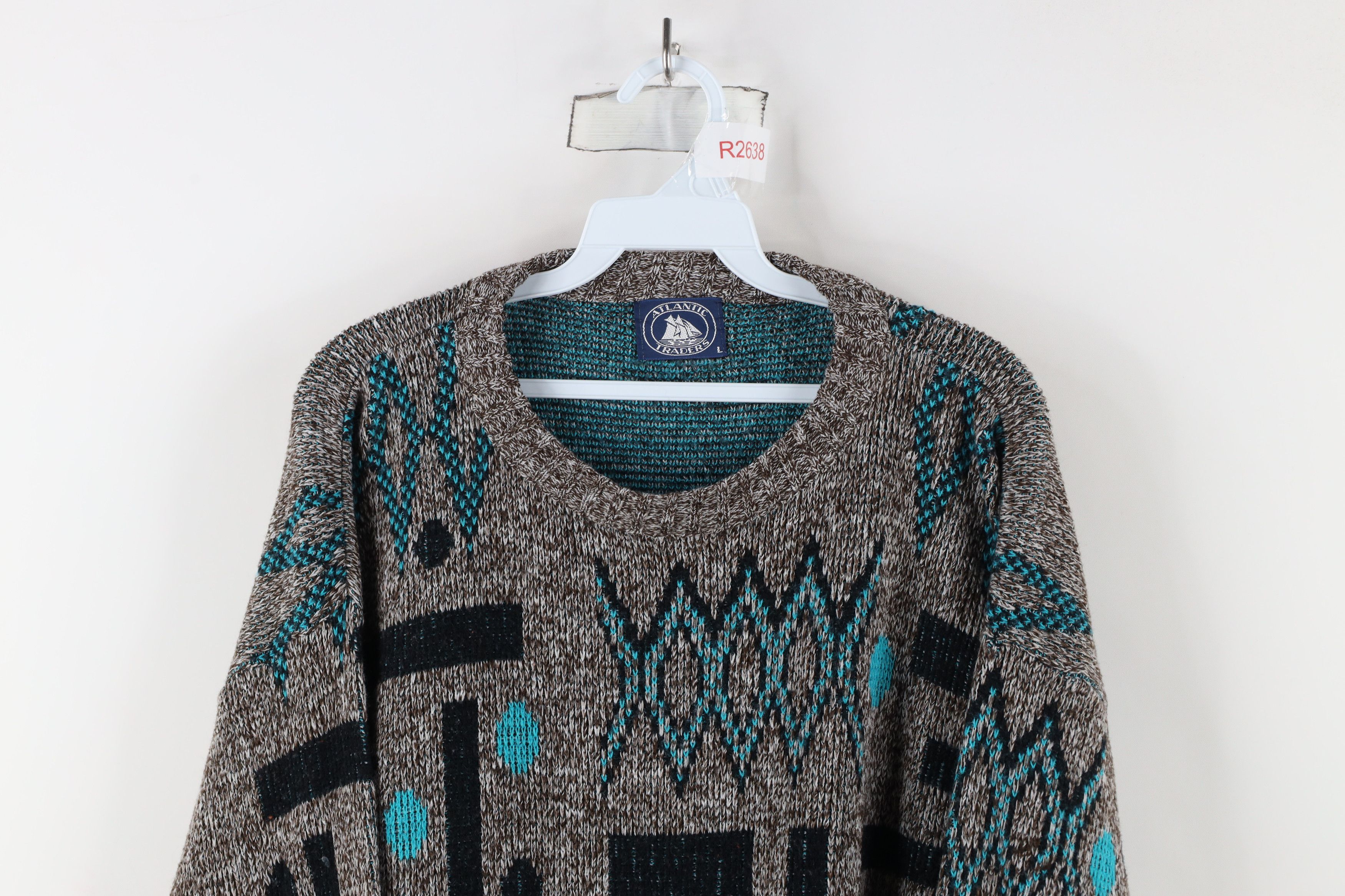 Vintage Vintage 90s Streetwear Polka Dot Knit Crewneck Sweater USA Size L / US 10 / IT 46 - 2 Thumbnail