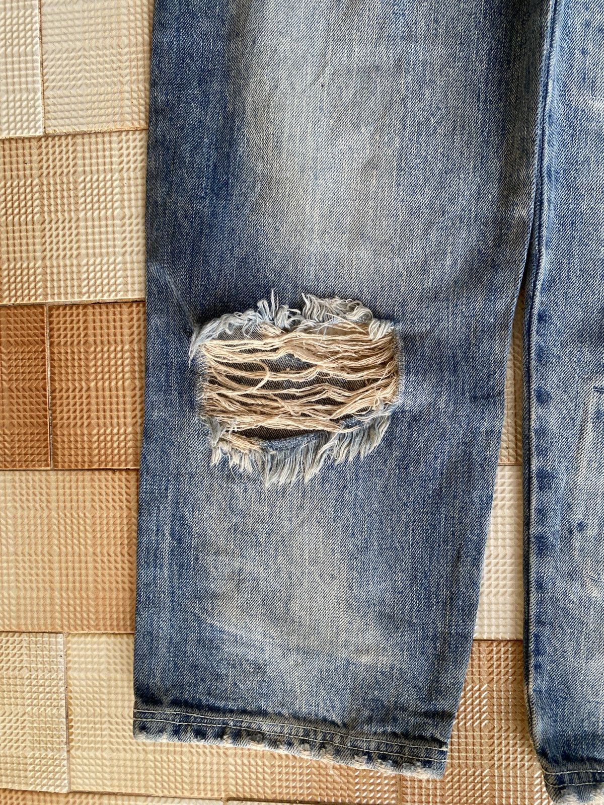 Beauty Beast × PPFM Vintage candy stripper slim cut distressed denim Size US 33 - 11 Thumbnail