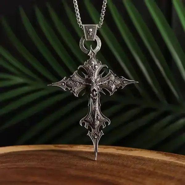 VIBE Gothic Skeleton Cross Necklace Size ONE SIZE - 8 Thumbnail