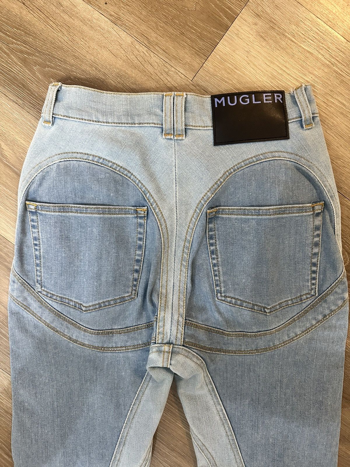 Mugler MUGLER TWO TONE SPIRAL SKINNY JEANS Size 27" / US 4 / IT 40 - 5 Thumbnail