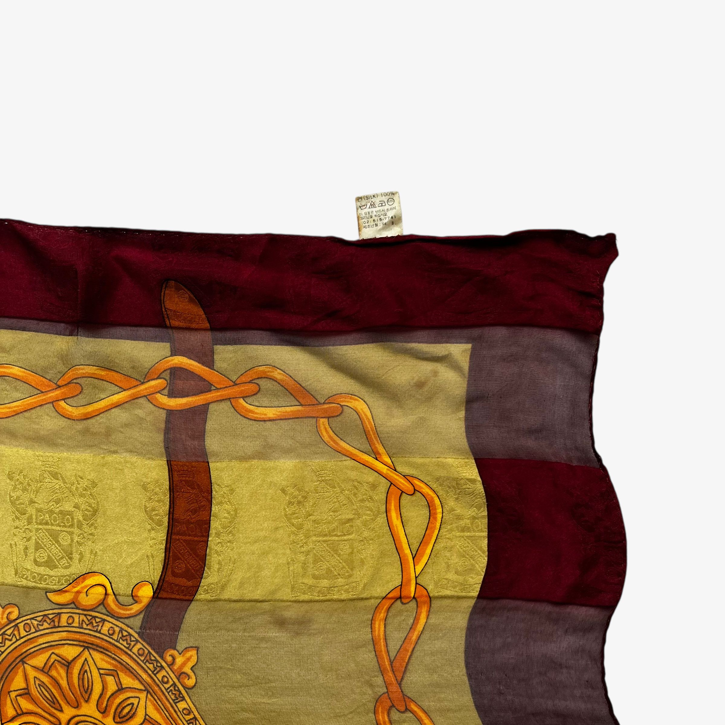 Paolo Gucci Vintage 80s Paolo Gucci Equestrian Crest Print Silk Scarf Size ONE SIZE - 3 Thumbnail