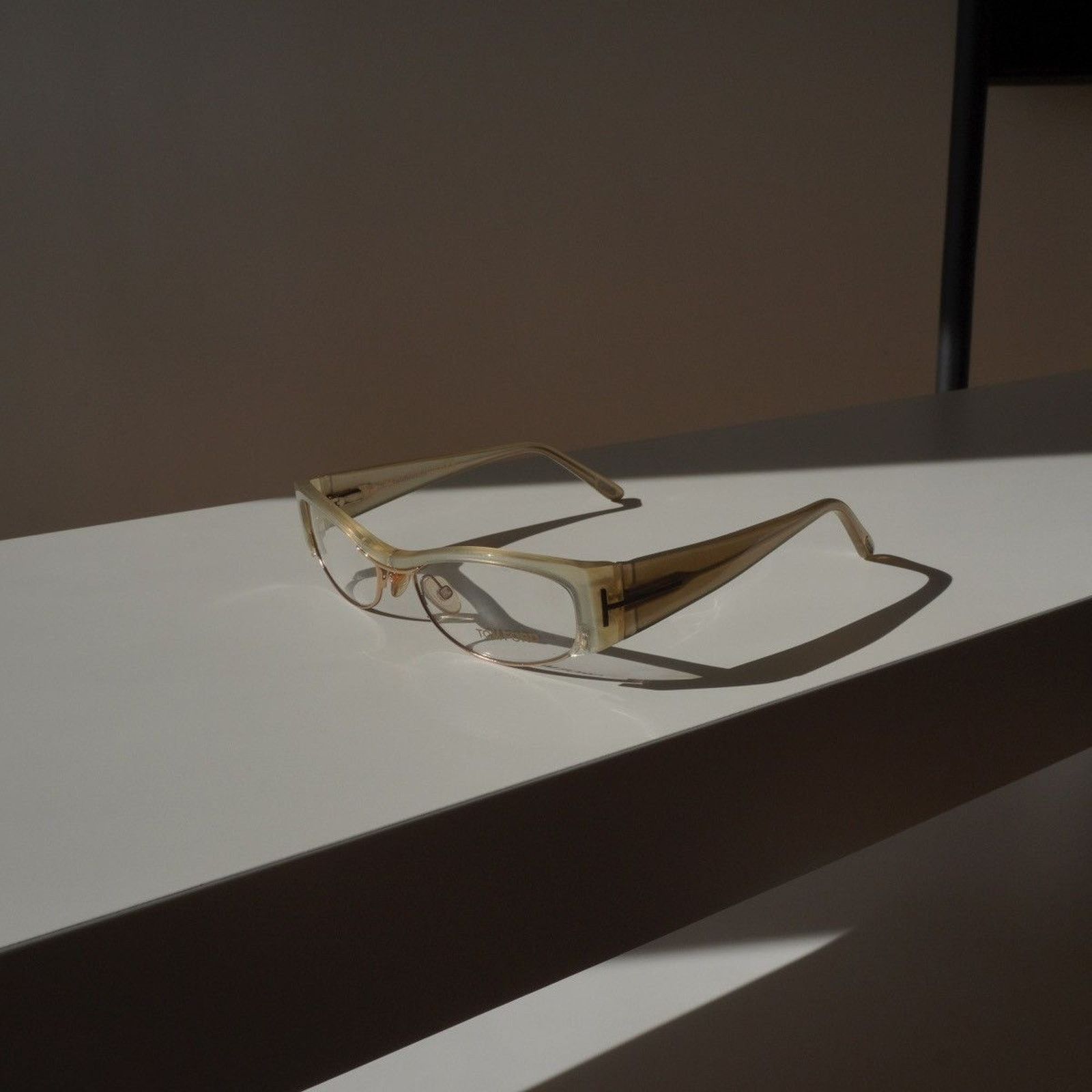 Tom Ford Tom ford 5076 467 gold logo beige eyewear glasses Size ONE SIZE - 1 Thumbnail