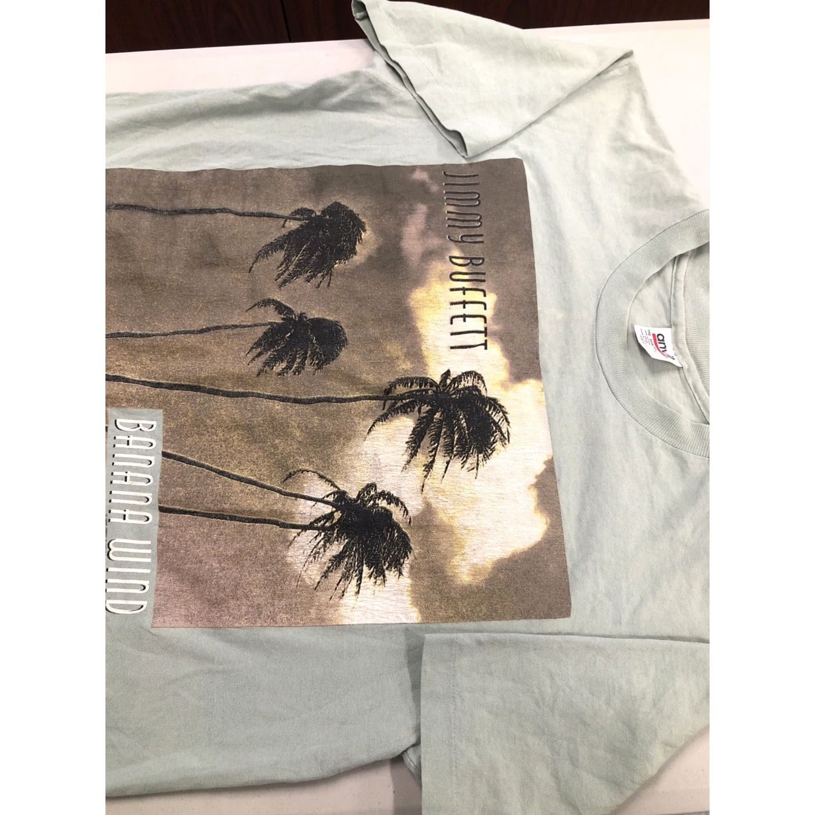 Anvil VINTAGE JIMMY BUFFETT BANANA WIND 1996 CONCERT SHIRT L Unisex Adults T-Shirt Green Front & Back Graphics Mens Size US L / EU 52-54 / 3 - 6 Thumbnail