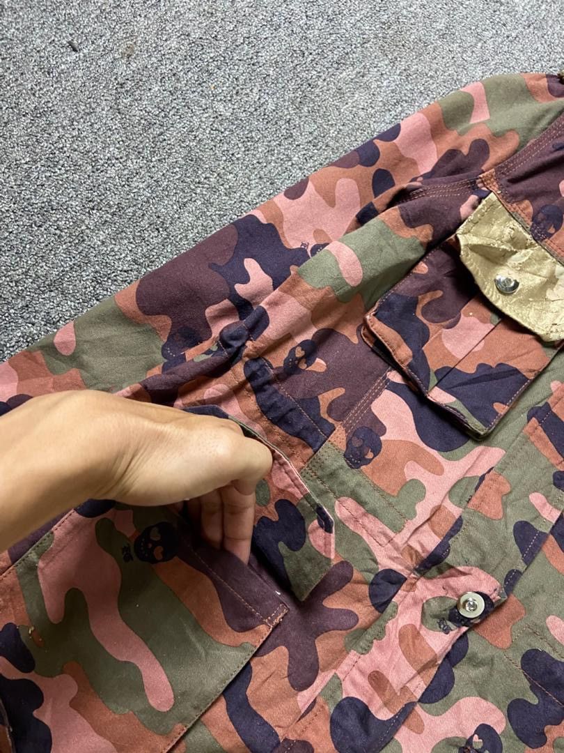 Japanese Brand EGOIST Brand Multicolor Camouflage Skulls Jacket (196) Size US XXS / EU 40 - 9 Thumbnail