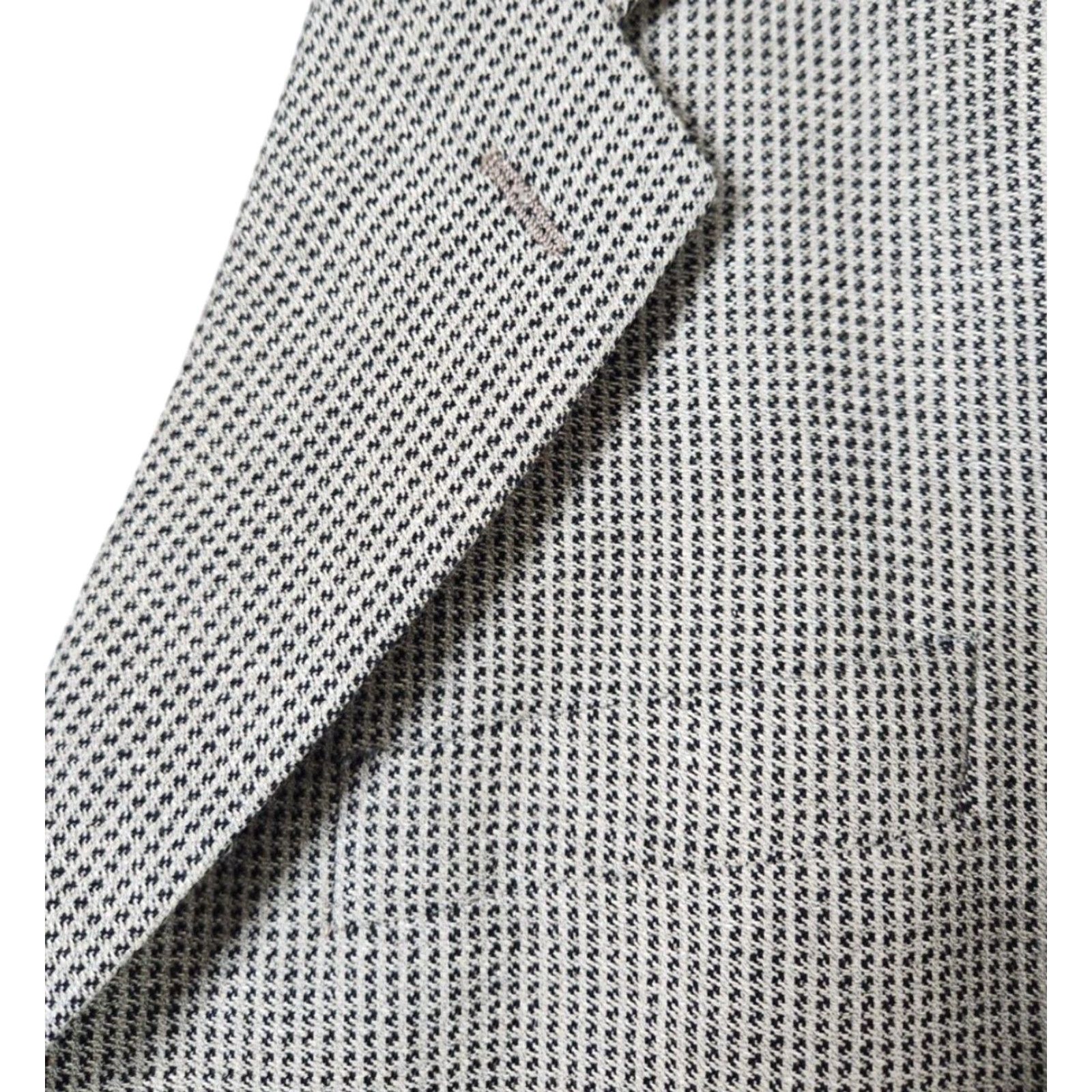 Armani Mani Mens 42L Sport Coat Suit Jacket Wool Silk Linen Grayish-Tan Giorgio Armani Size 42R - 4 Thumbnail