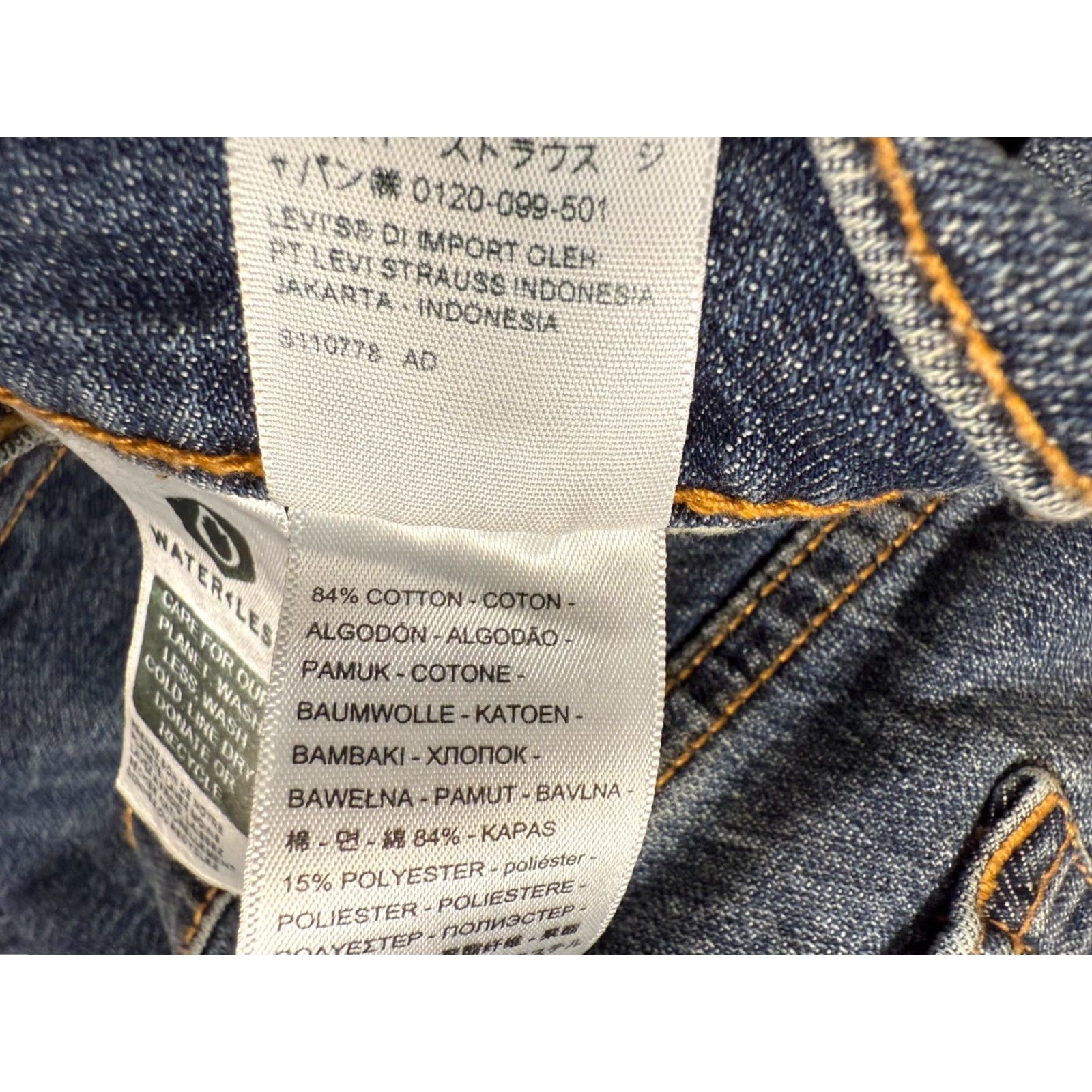 Levi's Levi's 512 Jeans Mens 40W 32L Blue Denim Straight Leg 5-Pocket Whisker Medium Wash City Streetwear Mens Size US 40 / EU 56 - 7 Thumbnail