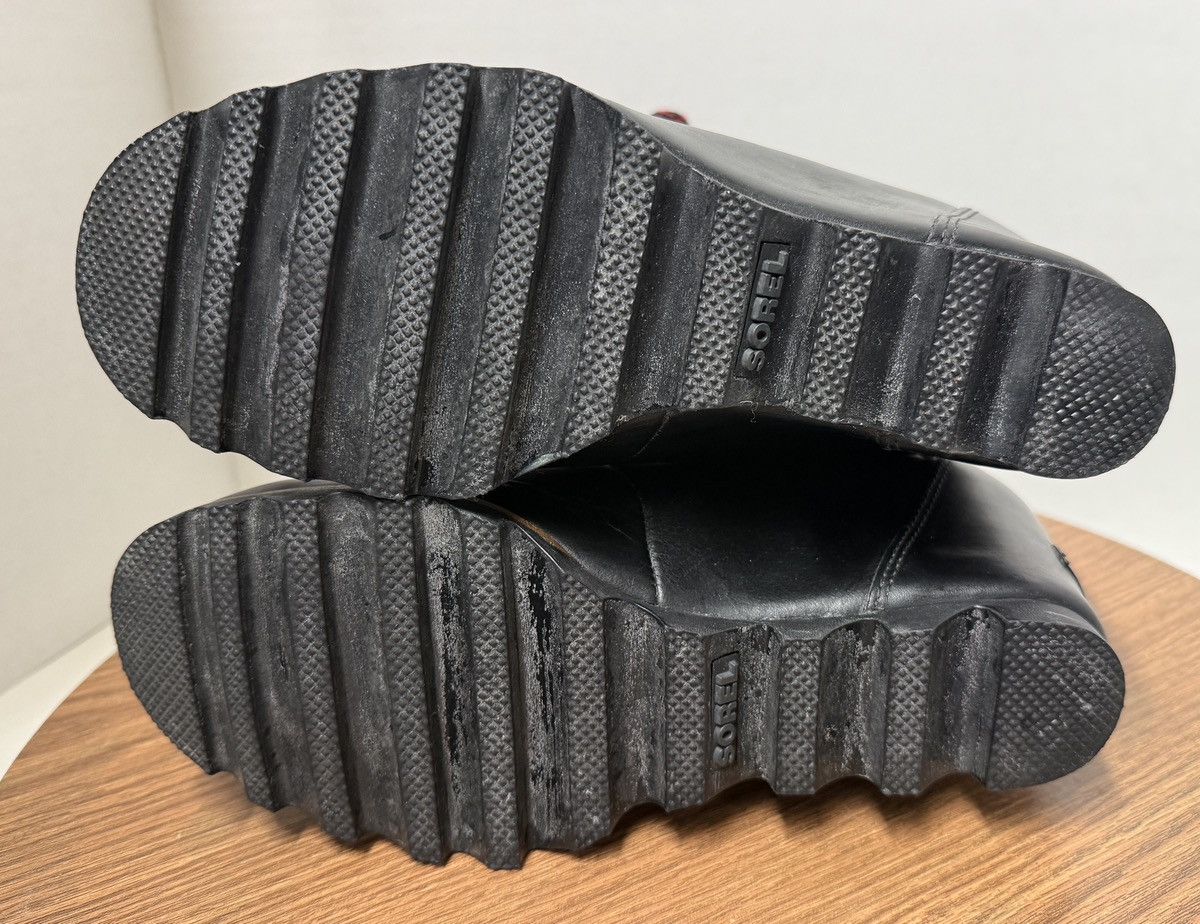 SOREL Sorel Women Black Leather Conquest Wedge Lace Ankle Booties Size US 7.5 / IT 37.5 - 7 Thumbnail