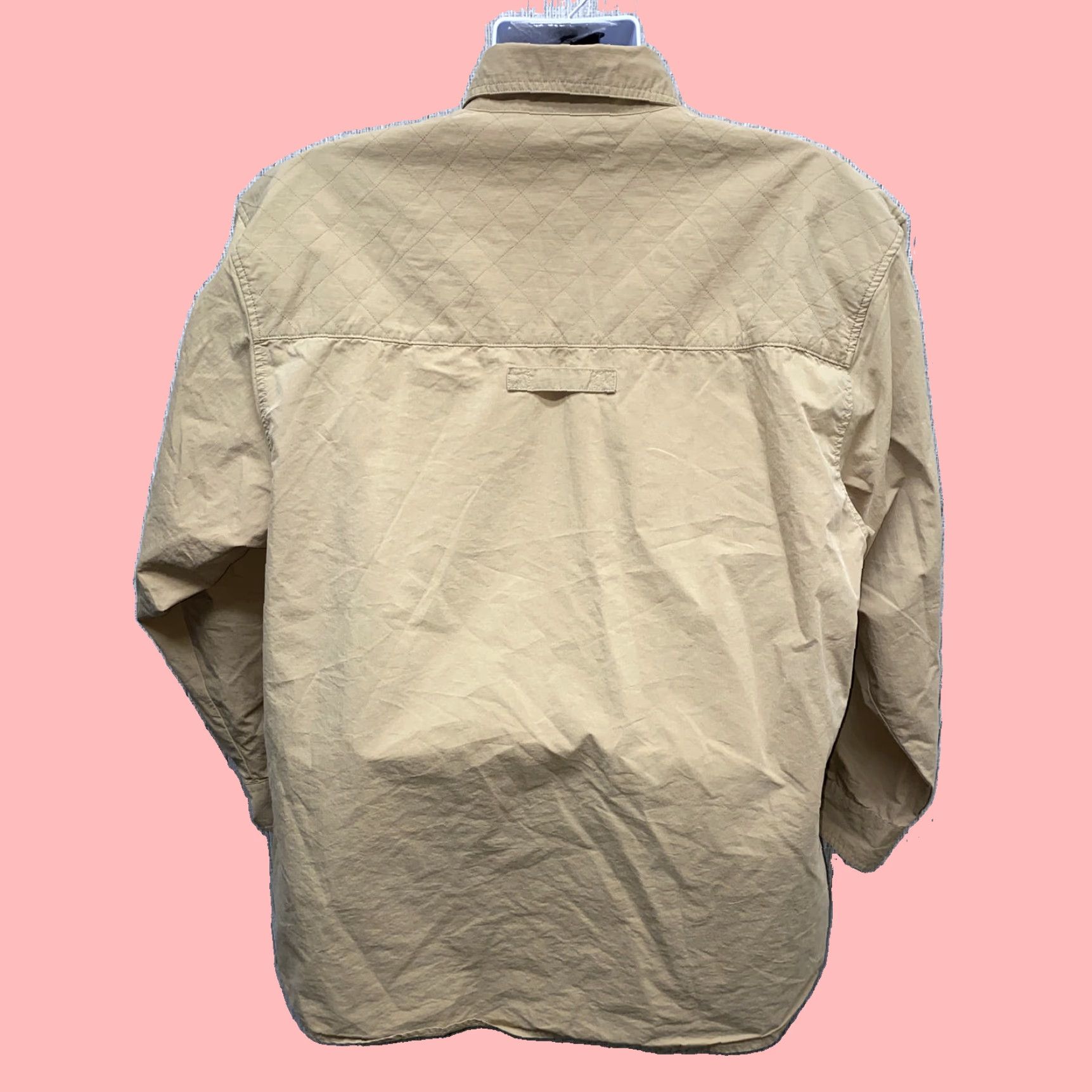 Vintage TravelSmith Men's Beige Cotton/Nylon Long Sleeve Fishing Shirt XL Button-Down Collar Size US XL / EU 56 / 4 - 5 Thumbnail