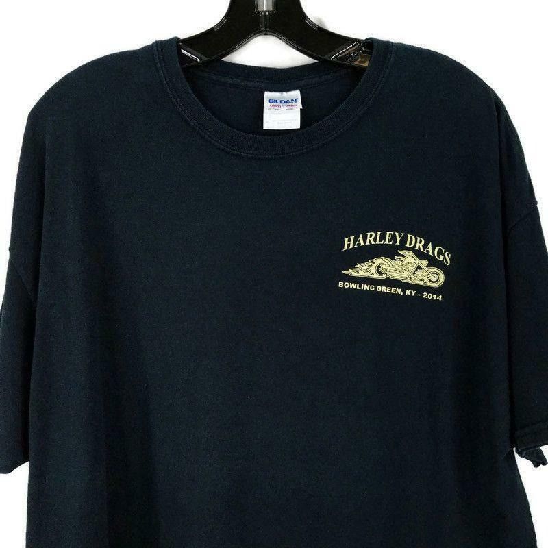 Gildan Gildan Harley Drags Bike Rally T Shirt Mens XL 2014 Size US XL / EU 56 / 4 - 6 Thumbnail