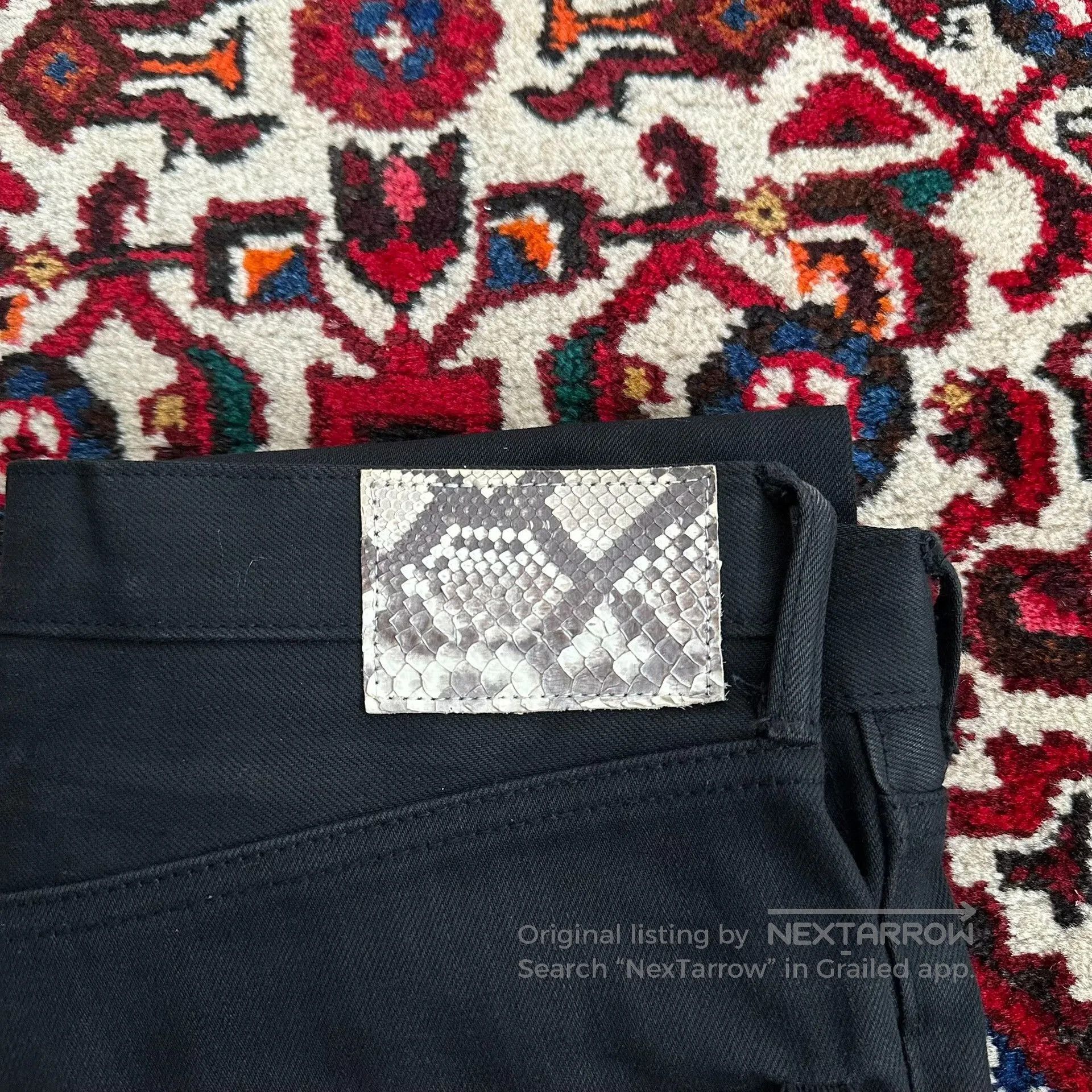 Visvim visvim black denim pants with snake skin texture. Size US 32 / EU 48 - 4 Thumbnail