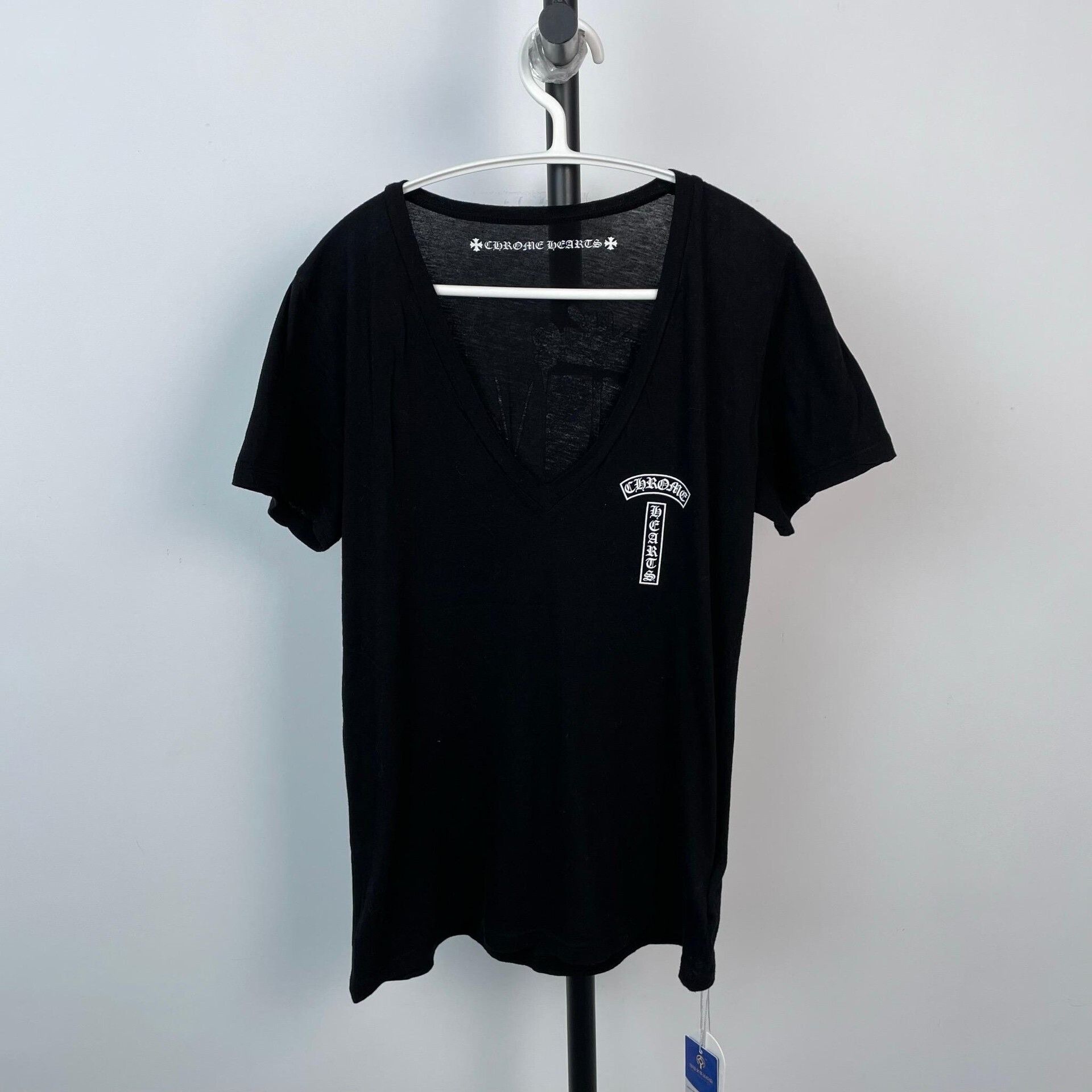Chrome Hearts Chrome Hearts Gray V-Neck Short Sleeve T-Shirt | Grailed