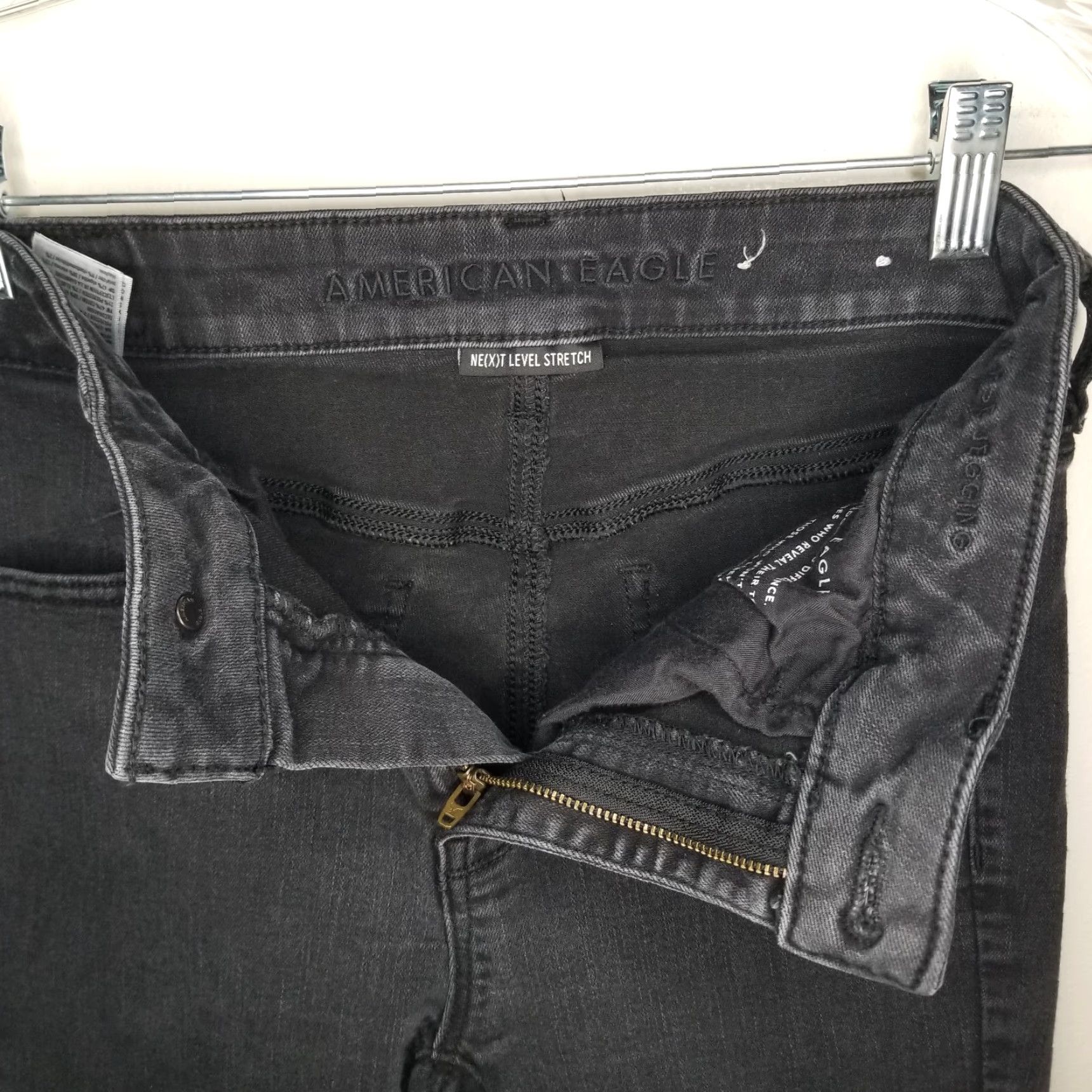 American Eagle Outfitters American Eagle Jeans Womens Hi-Rise Skinny Black Jeggings Size 6 Size 28" / US 6 / IT 42 - 3 Thumbnail