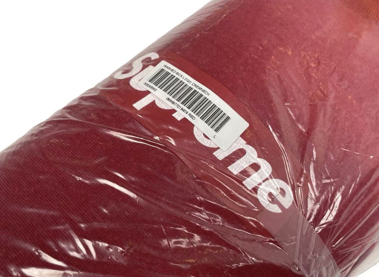 Supreme Supreme SS25 Washed Box Logo Crewneck Red J31 Size US L / EU 52-54 / 3 - 4 Thumbnail