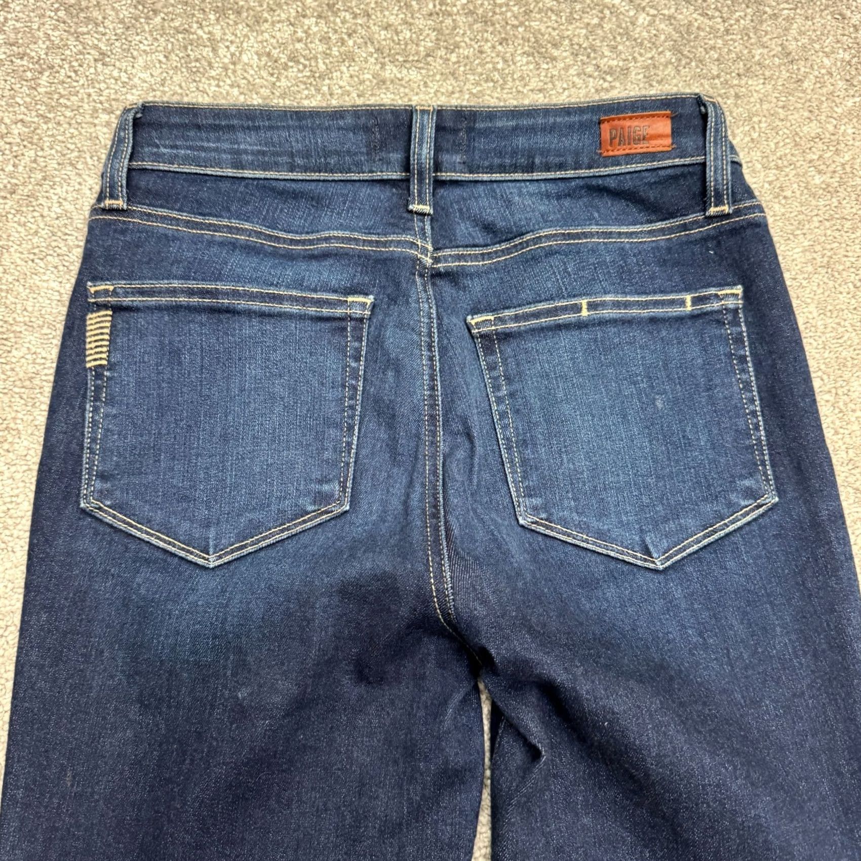 Paige Paige Hoxton Crop High Rise Skinny Jeans Womens 27 Blue Dark Wash Denim Stretch Size 27" / US 4 / IT 40 - 3 Thumbnail