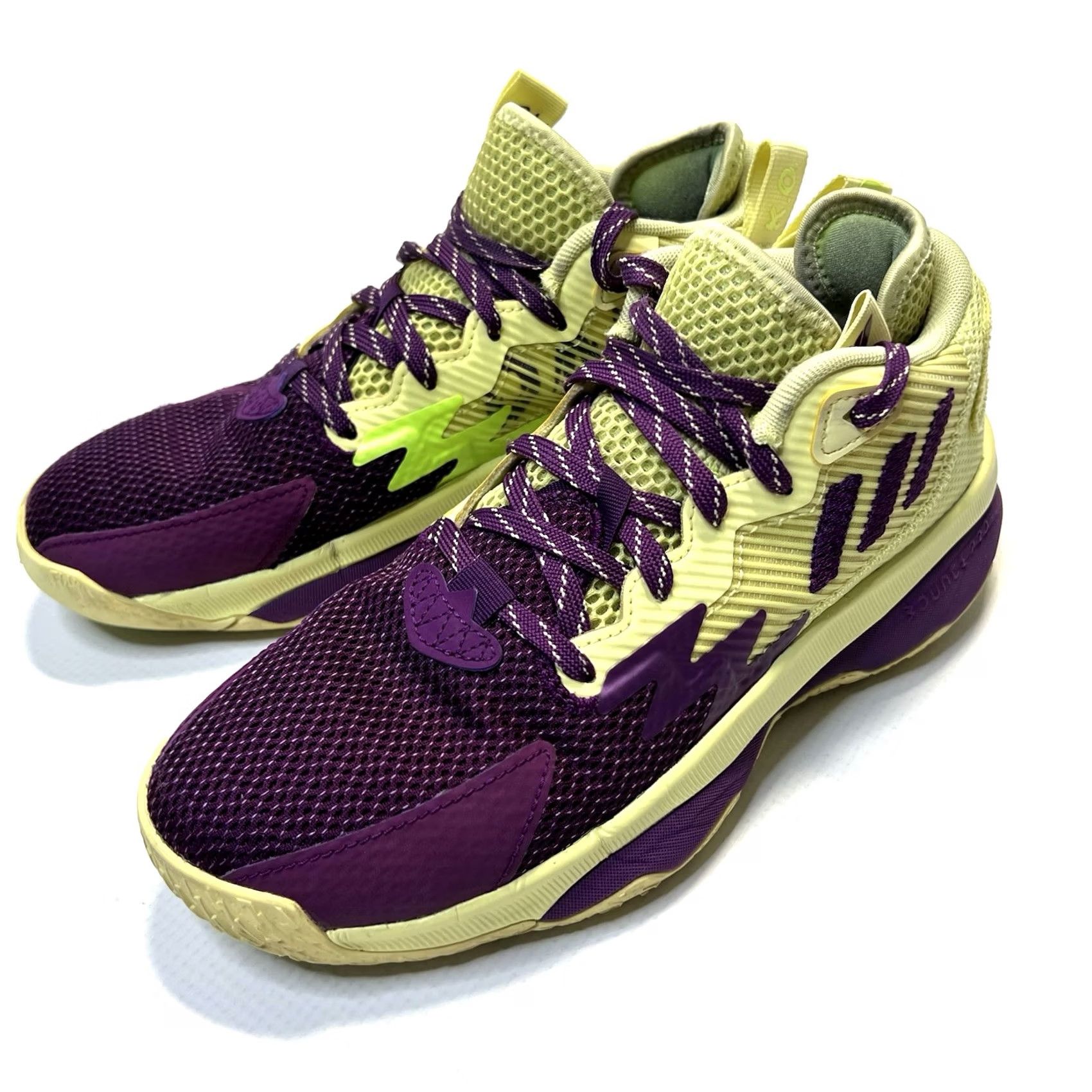 Adidas Adidas Dame 8 Dame Time Athletic Sneakers Mens Size 6 Colorblock Yellow Tint / Glory Purple / Signal Green Street Wear Size US 6 / EU 39 - 2 Thumbnail