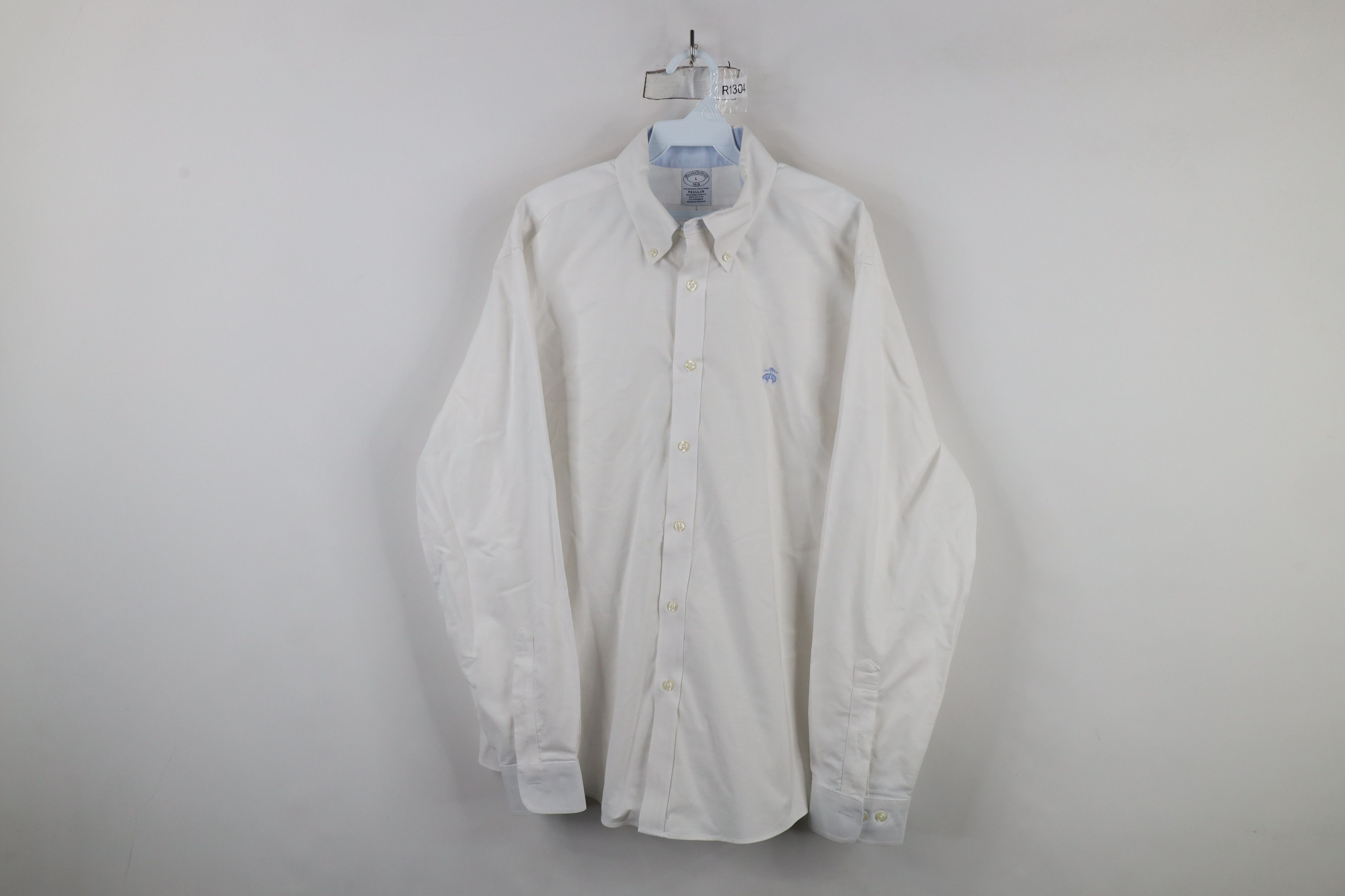 Brooks Brothers × Vintage Vintage Brooks Brothers Iron Stretch Button Down Shirt White Size US L / EU 52-54 / 3 - 1 Thumbnail