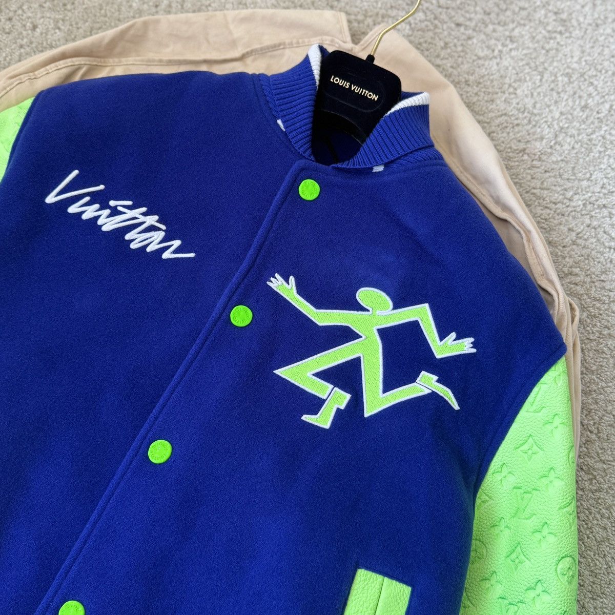 Louis Vuitton Louis Vuitton x Virgil Abloh Leather Gradient Varsity Jacket Size US L / EU 52-54 / 3 - 3 Thumbnail
