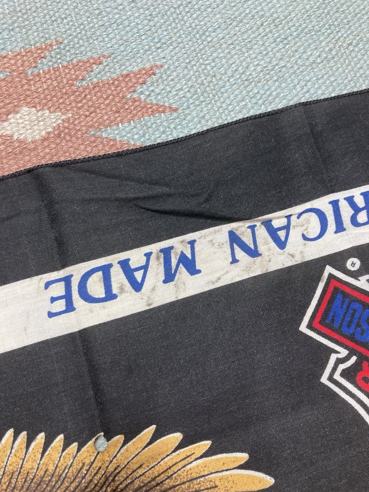 Vintage 80s Harley Davidson bandana licensed to ride eagle USA biker Size ONE SIZE - 5 Thumbnail